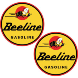 Beeline Gasoline Round Style 2 Stickers Decals 2x - DecalsHouse
