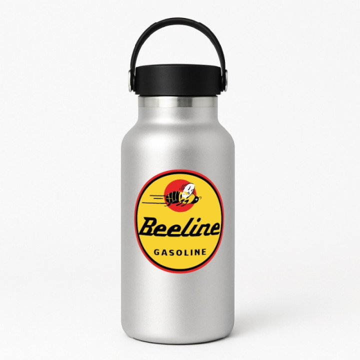 Beeline Gasoline Round Style 2 Stickers Decals 2x - DecalsHouse