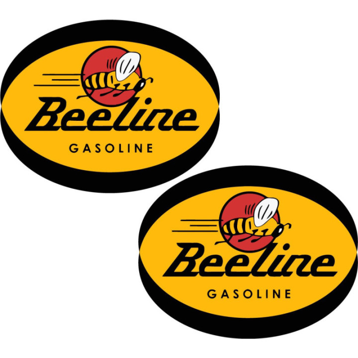 Beeline Gasoline Round Style 3 Stickers Decals 2x - DecalsHouse