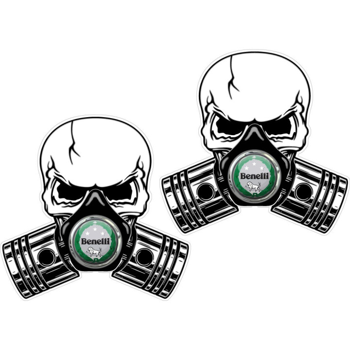 Benelli Skull Stickers Decals 2x - DecalsHouse