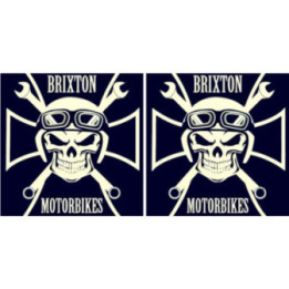Brixton Skull Logo Stickers Decals 2x - DecalsHouse