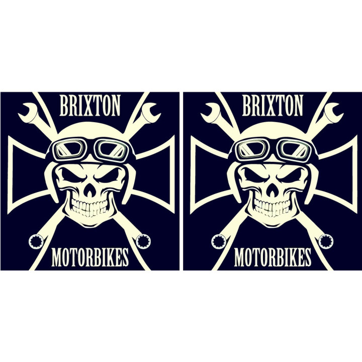 Brixton Skull Logo Stickers Decals 2x - DecalsHouse