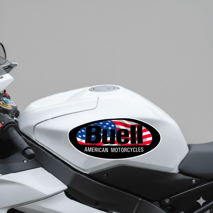 Buell USA Flag Stickers – X1 Lightning XB9 XB12 1125CR Decals (2-Pack)