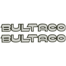 Bultaco Logo Lettering Dark Stickers Decals 2x - DecalsHouse