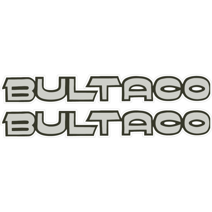 Bultaco Logo Lettering Dark Stickers Decals 2x - DecalsHouse