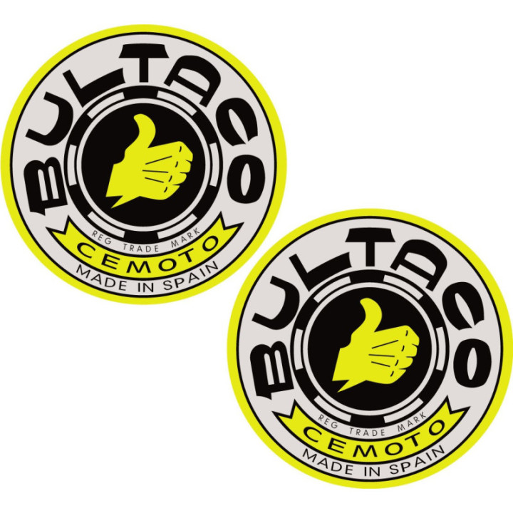 Bultaco Round Logo Style 2 Stickers – Trials Enduro Classic Decals (2-Pack) | DecalsHouse