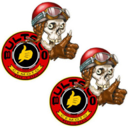 Bultaco Logo Skull Biker Stickers Decals 2x - DecalsHouse