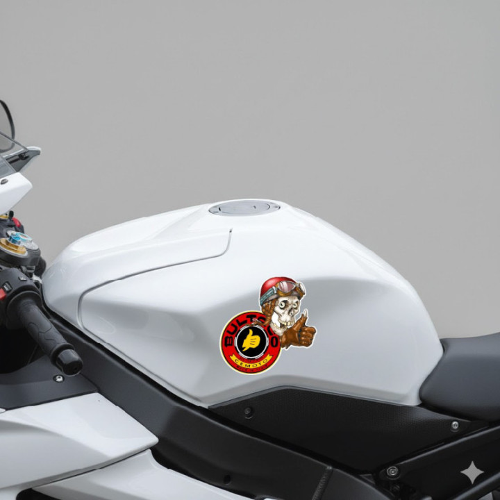 Bultaco Logo Skull Biker Stickers Decals 2x - DecalsHouse