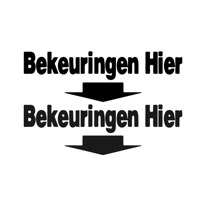 Bekeuringen Hier Funny Stickers – Dutch Humour Decals (2-Pack)