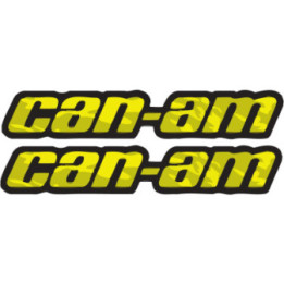 Can Am Logo Yellow Lettering Stickers Decals 2x - DecalsHouse