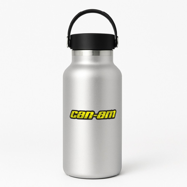 Can Am Logo Yellow Lettering Stickers Decals 2x - DecalsHouse