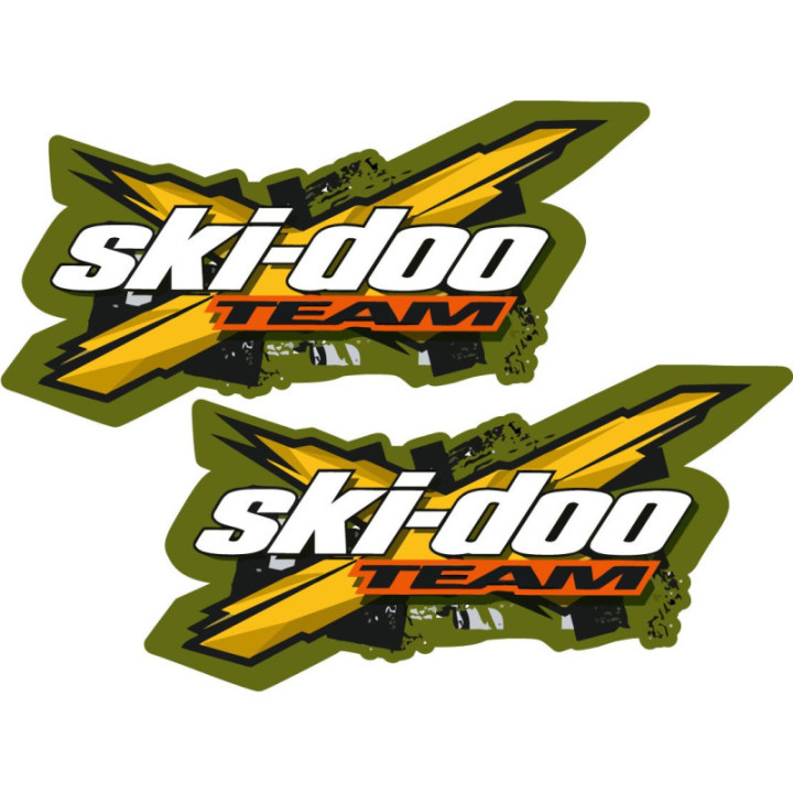 Can Am Ski Doo Yellow And Green Stickers Decals 2x - DecalsHouse