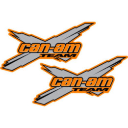 Can Am Team Logo Orange And Grey Stickers Decals 2x - DecalsHouse