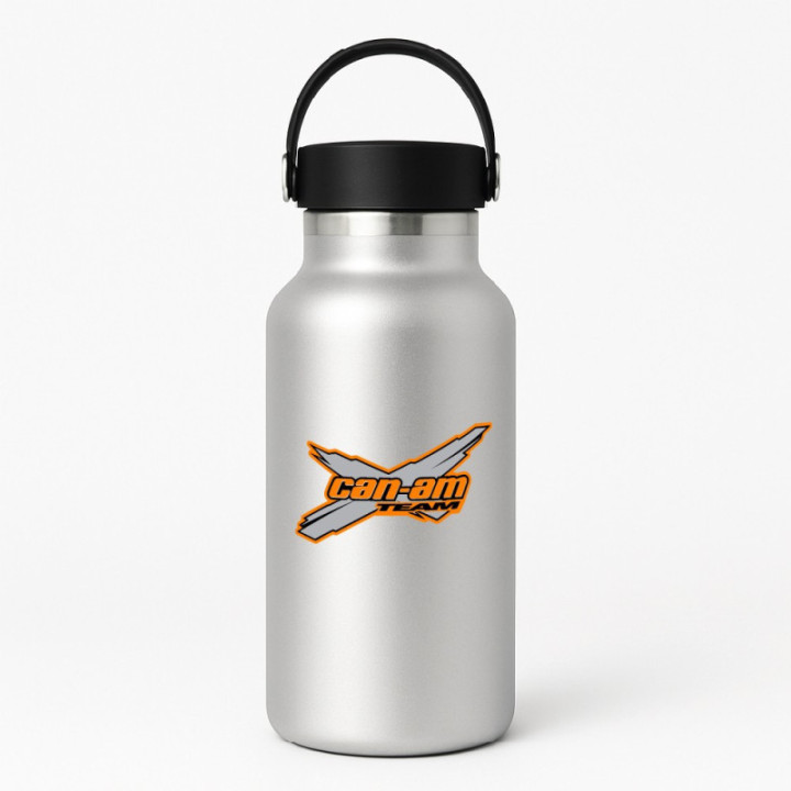 Can Am Team Logo Orange And Grey Stickers Decals 2x - DecalsHouse