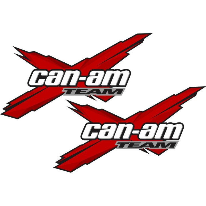 Can Am Team Logo Red Stickers Decals 2x - DecalsHouse