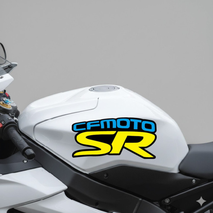 Cf Moto Sr Blue And Yellow Stickers Decals 2x - DecalsHouse