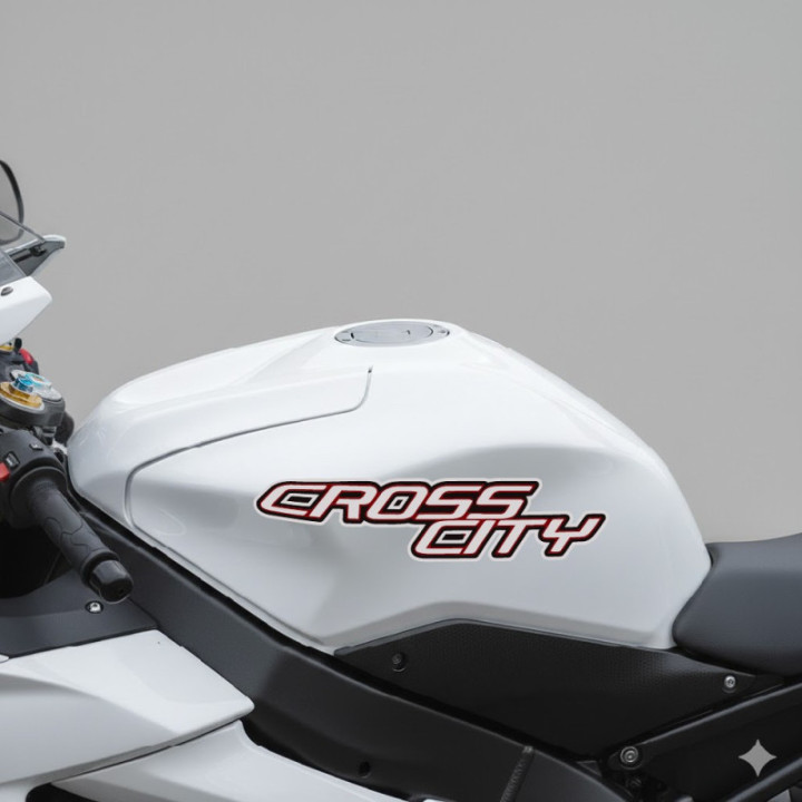 Derbi Cross City Red Stickers Decals 2x - DecalsHouse