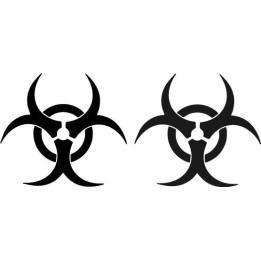 Biohazard Symbol Stickers – Toxic Warning Decals (2-Pack)