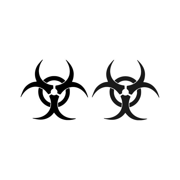 Biohazard Symbol Stickers – Toxic Warning Decals (2-Pack)