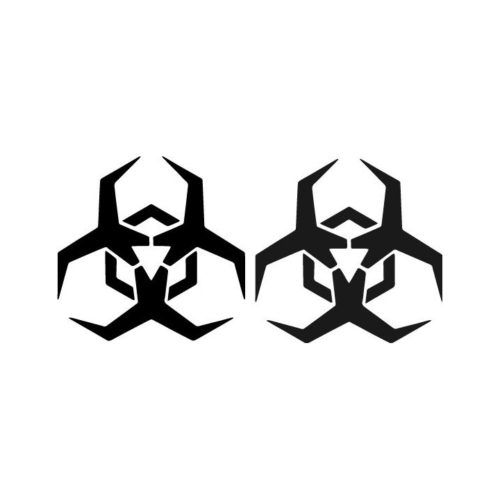 Biohazard Symbol Stickers – Warning Sign Decals (2-Pack)