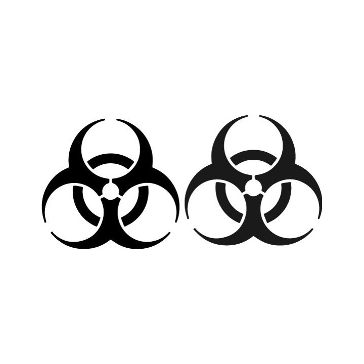 Biohazard Symbol Stickers – Zombie Warning Decals (2-Pack)