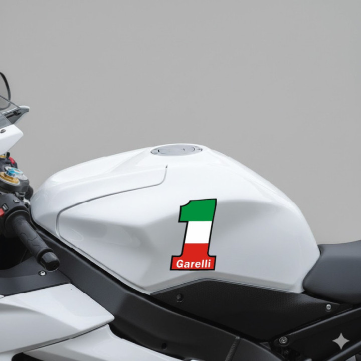 Garelli Number 1 Stickers Decals 2x - DecalsHouse