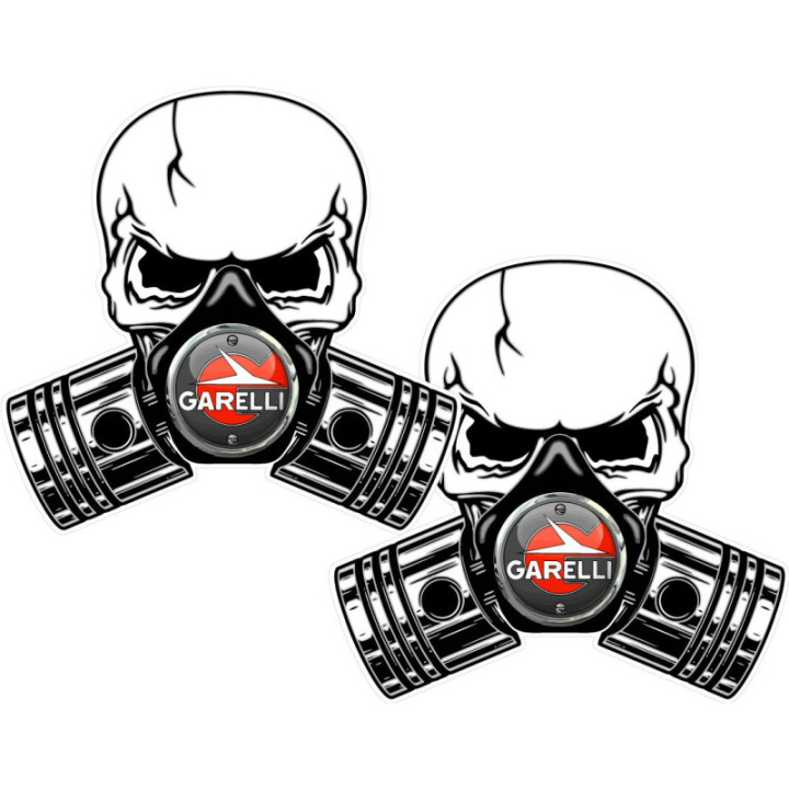 Garelli Skull Stickers Decals 2x - DecalsHouse