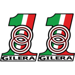Gilera Number One Stickers Decals 2x - DecalsHouse