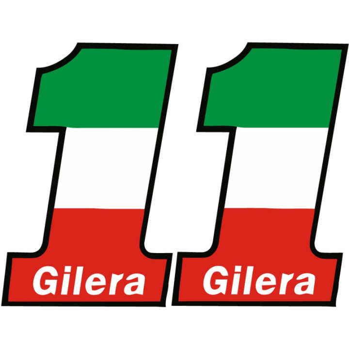 Gilera Number One Style 2 Stickers Decals 2x - DecalsHouse