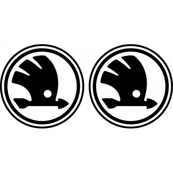 2x Skoda Logo Vinyl Decals...