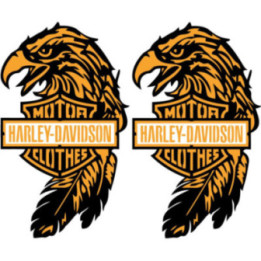 Harley Davidson Logo Eagle Style 2 Stickers Decals 2x - DecalsHouse