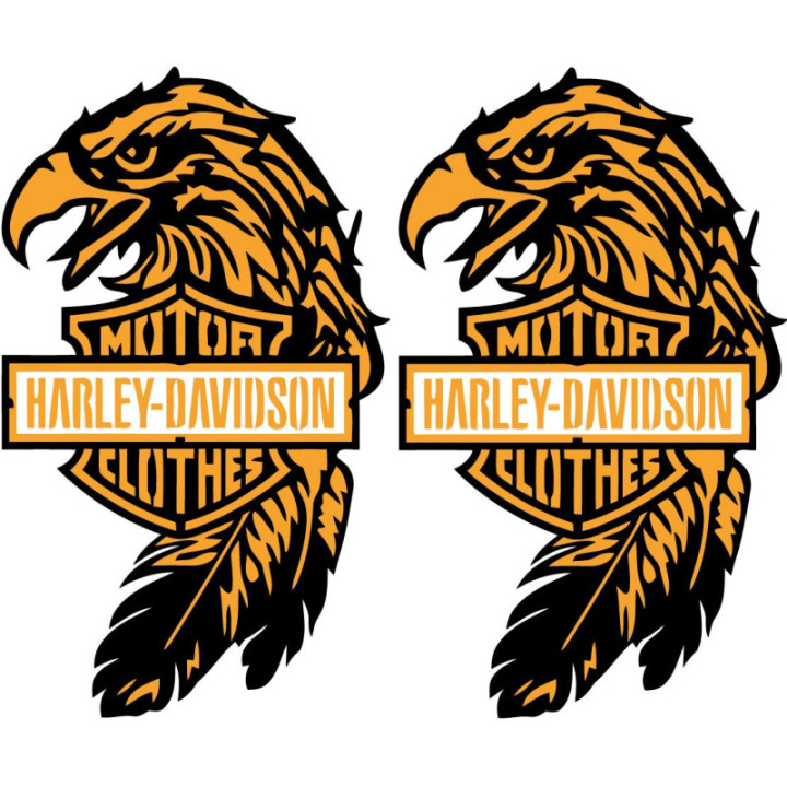 Harley Davidson Logo Eagle Style 2 Stickers Decals 2x - DecalsHouse