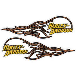Harley Davidson Logo Flames Stickers Decals 2x - DecalsHouse
