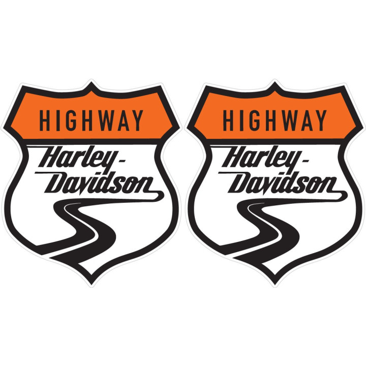Harley Davidson Logo Highway Stickers Decals 2x - DecalsHouse