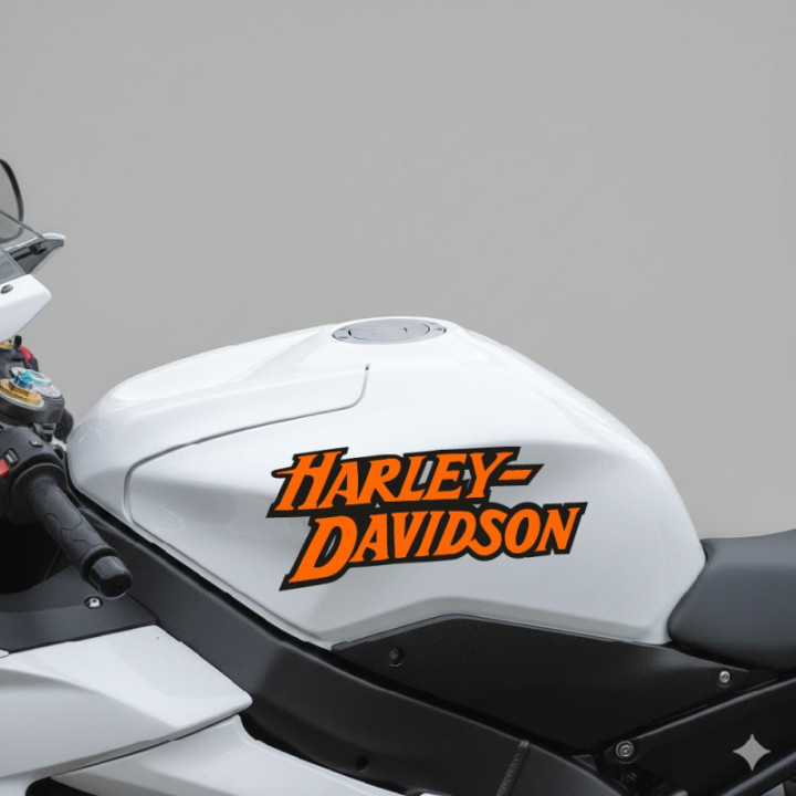 Harley Davidson Logo Lettering Style 3 Stickers Decals 2x - DecalsHouse