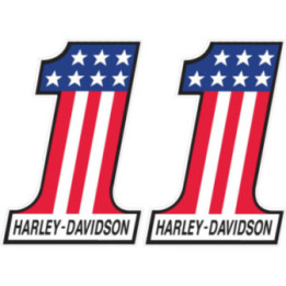 Harley-Davidson Number One Stickers – Cruiser Tank Helmet Decals (2-Pack)