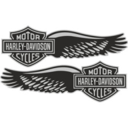 Harley Davidson Logo Wings Style 2 Stickers Decals 2x - DecalsHouse