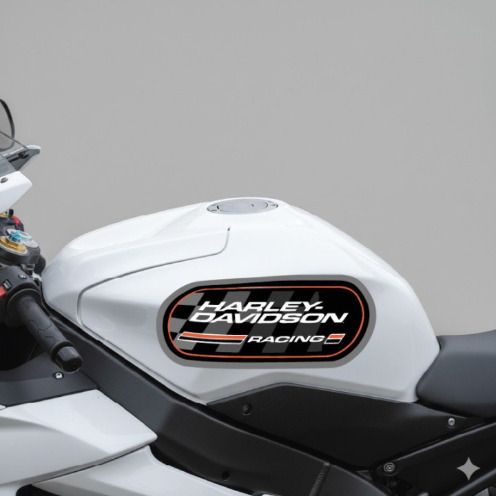 Harley-Davidson Racing Badge Stickers - H-D Decals (2-Pack)