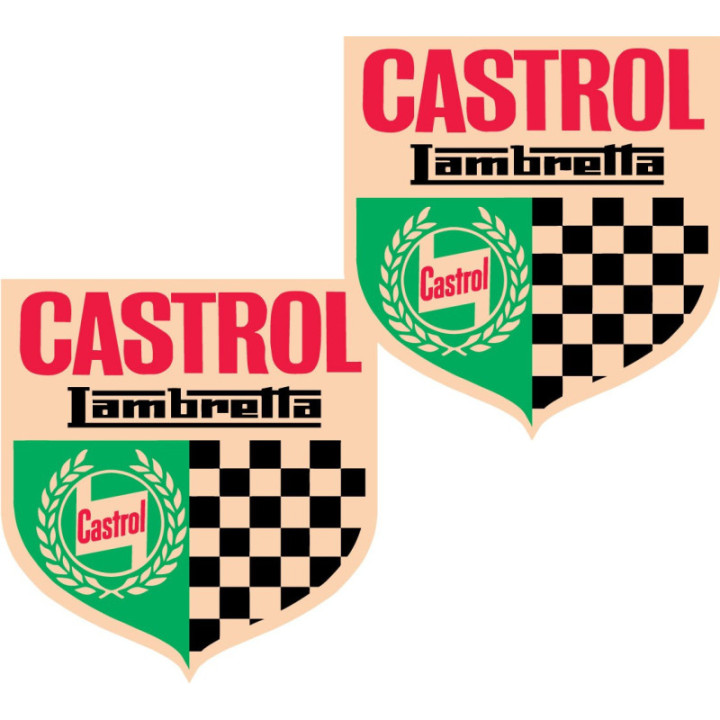Lambretta Castrol Logo Badge Stickers Decals 2x - DecalsHouse