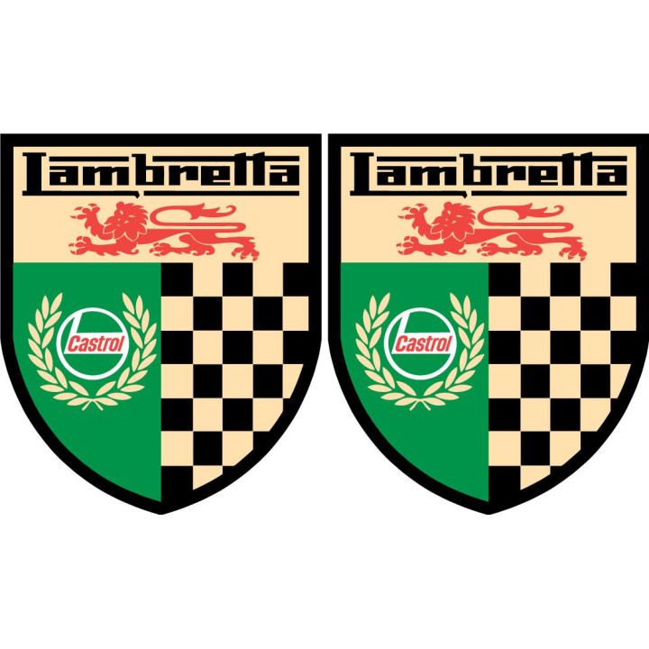 Lambretta Castrol Logo Badge Style 2 Stickers Decals 2x - DecalsHouse