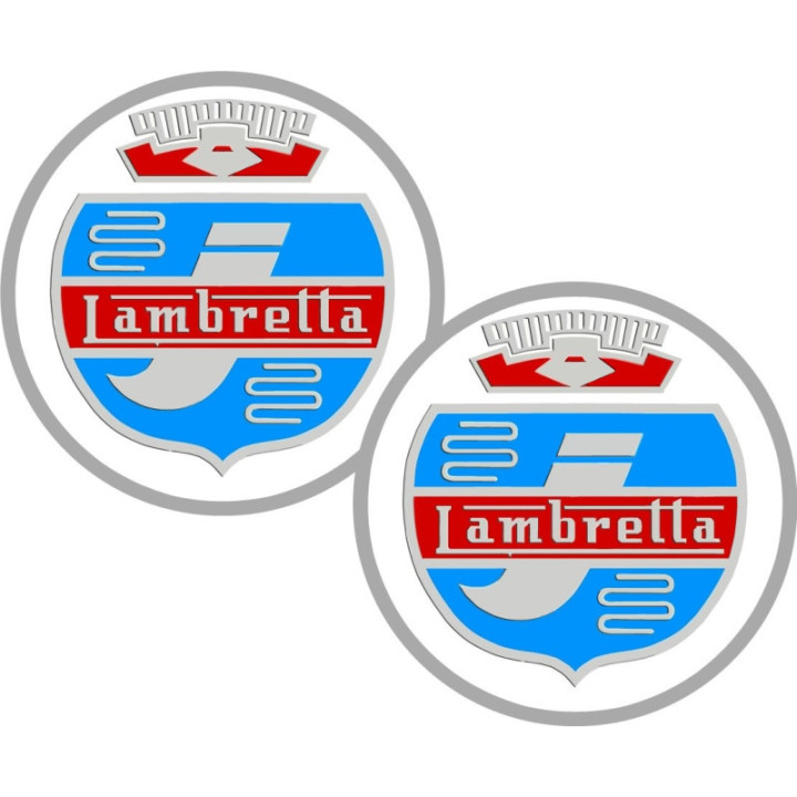 Lambretta Innocenti Round Logo Stickers Decals 2x - DecalsHouse