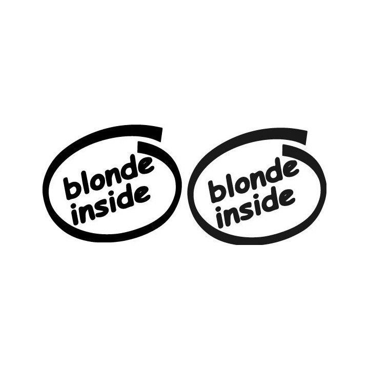 Blonde Inside Stickers – Funny Car Laptop Decals (2-Pack)