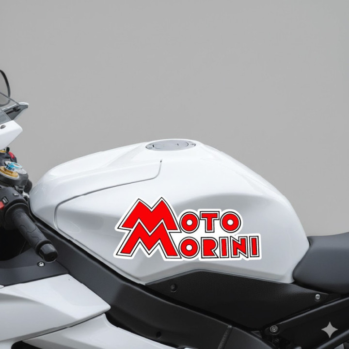 Moto Morini Logo Red Stickers Decals 2x - DecalsHouse