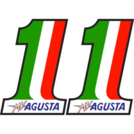 Mv Agusta Number One Stickers Decals 2x - DecalsHouse