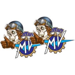 Mv Agusta Skull Biker Stickers Decals 2x - DecalsHouse