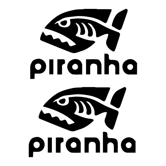 2x Piranha Vinyl Decals...