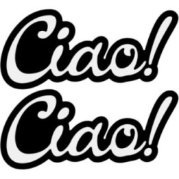 Piaggio Ciao Black And White Stickers Decals 2x - DecalsHouse