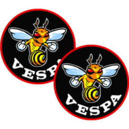 Piaggio Vespa Italia Logo Style 11 Stickers Decals 2x - DecalsHouse