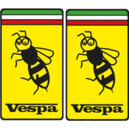 Piaggio Vespa Italia Logo Style 14 Stickers Decals 2x - DecalsHouse