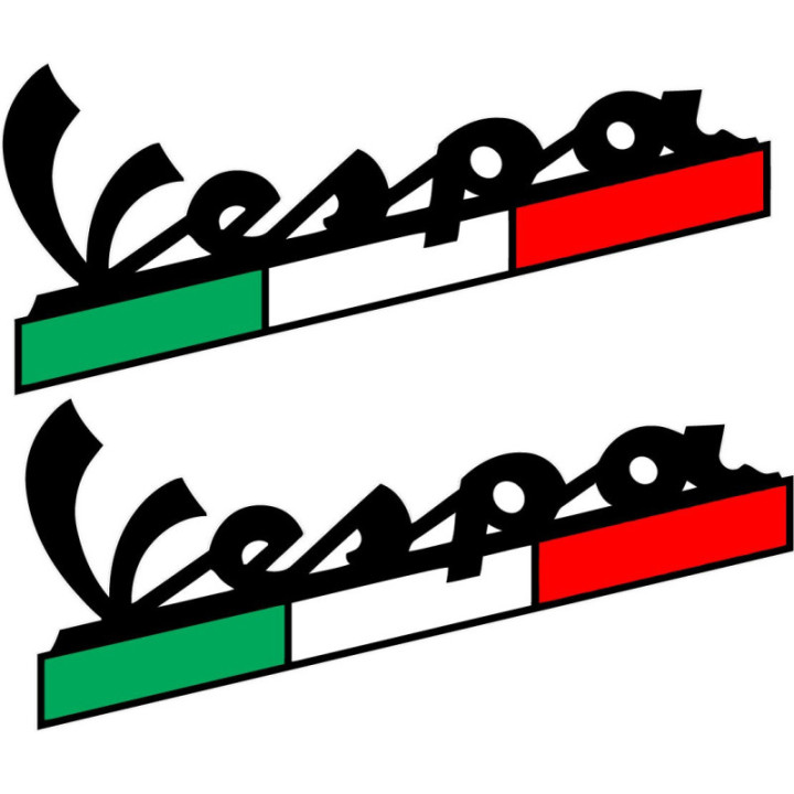 Piaggio Vespa Italia Logo Style 17 Stickers Decals 2x - DecalsHouse